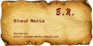Blond Metta névjegykártya